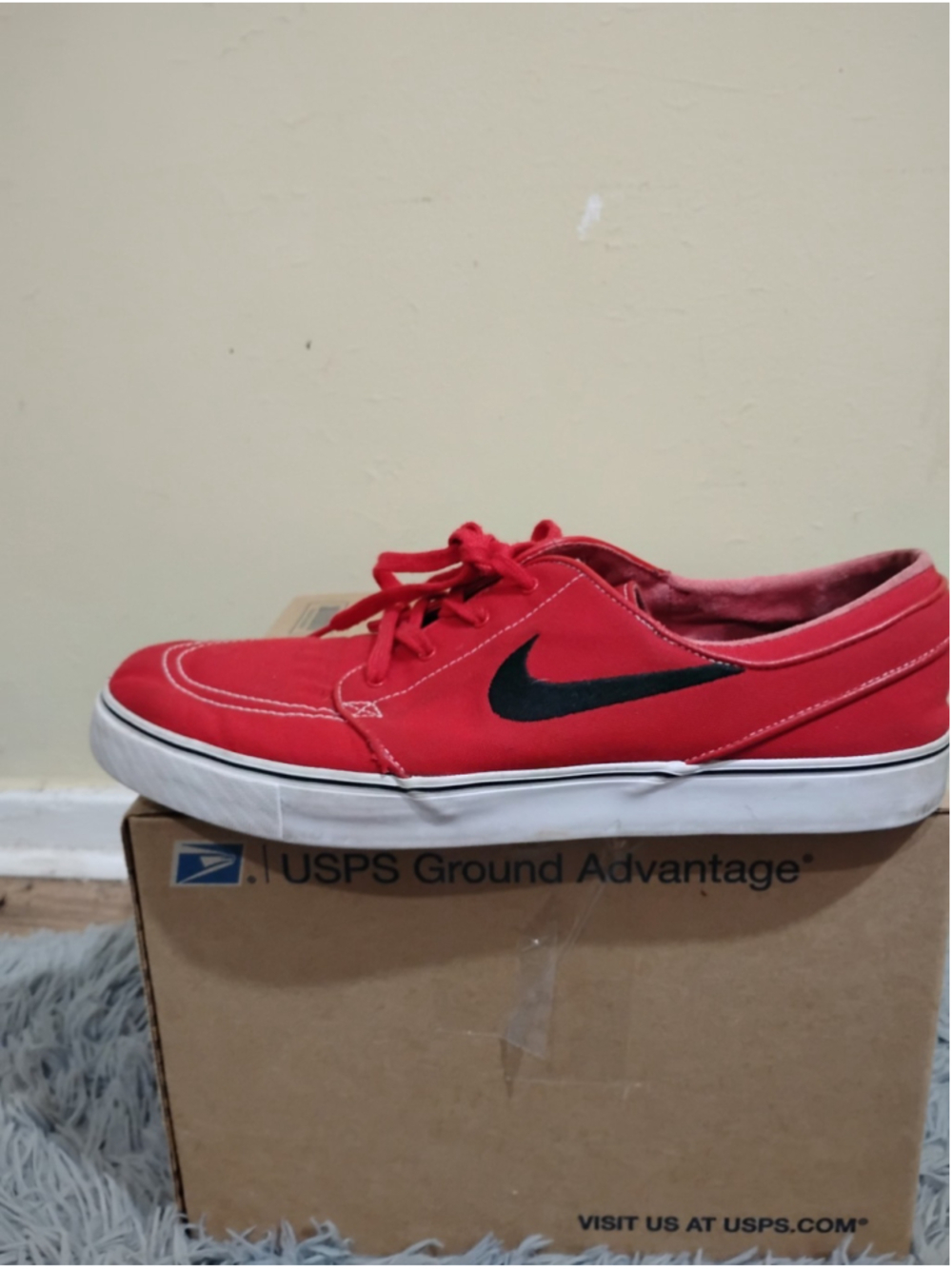 Nike SB Stefan Janoski Shoes Mens Size 14 Red Canvas Skateboarding 615957-603 - Picture 11 of 12